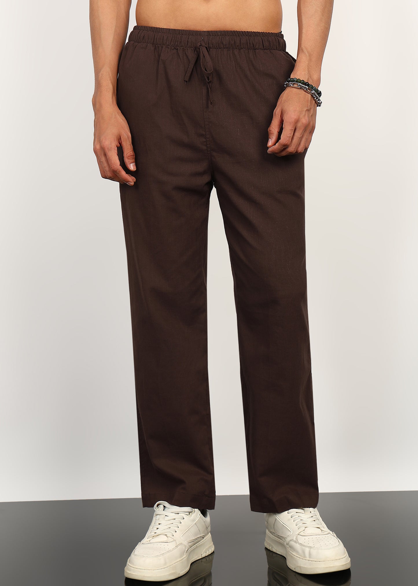 Cocoa Drift Linen Trousers