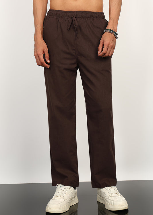 Cocoa Drift Linen Trousers