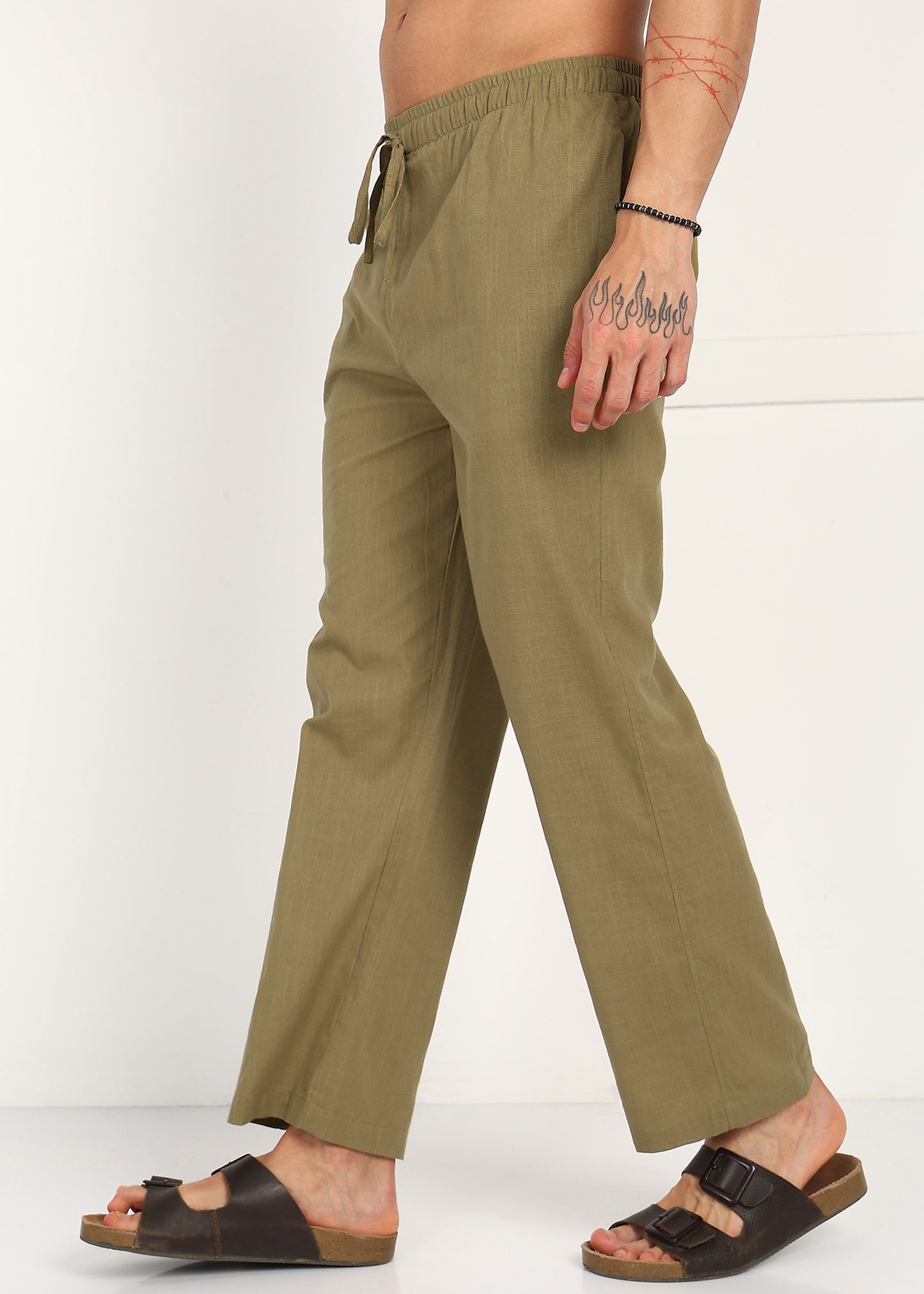 Modern Fit Khaki Cotton Trouser