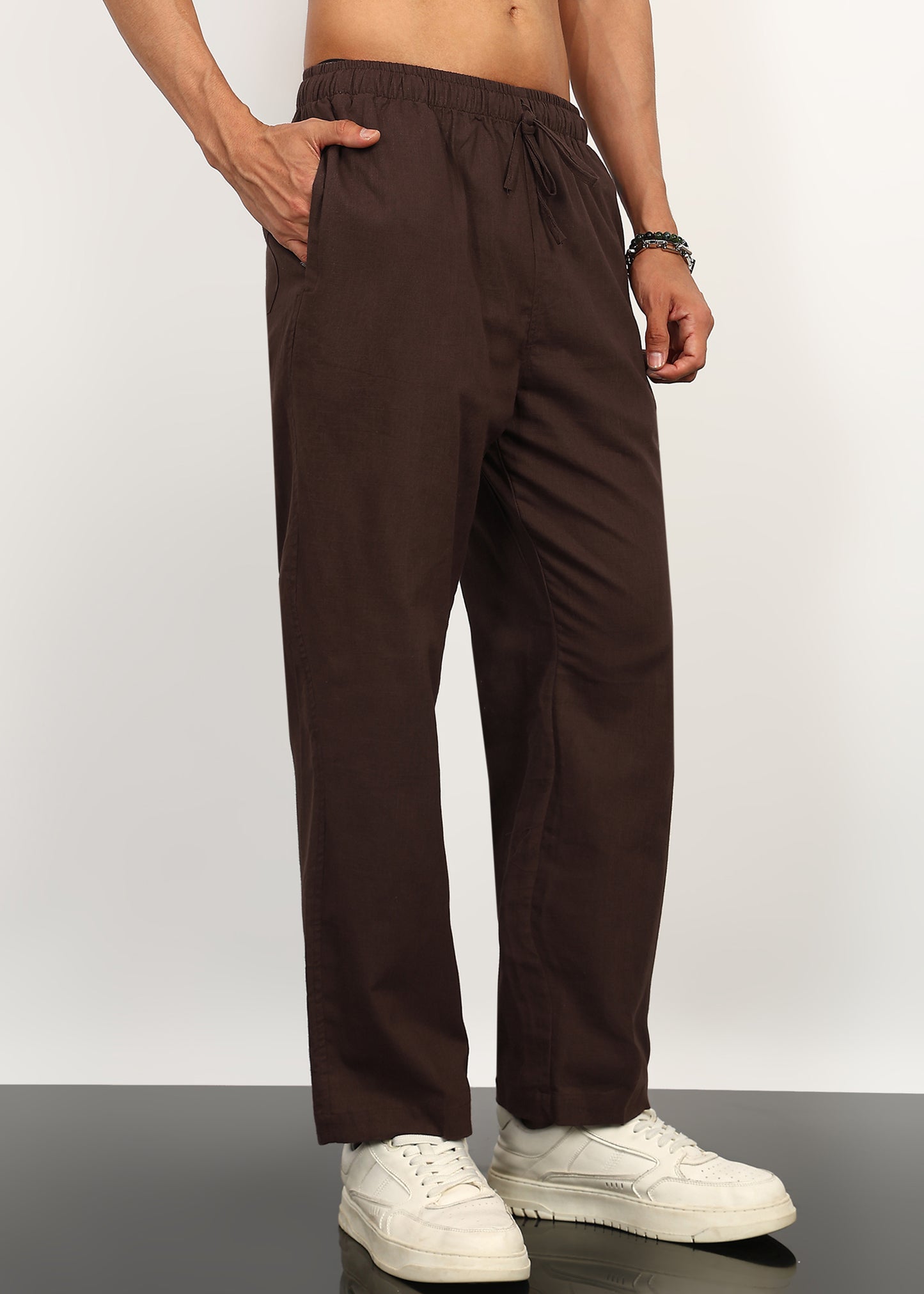 Cocoa Drift Linen Trousers