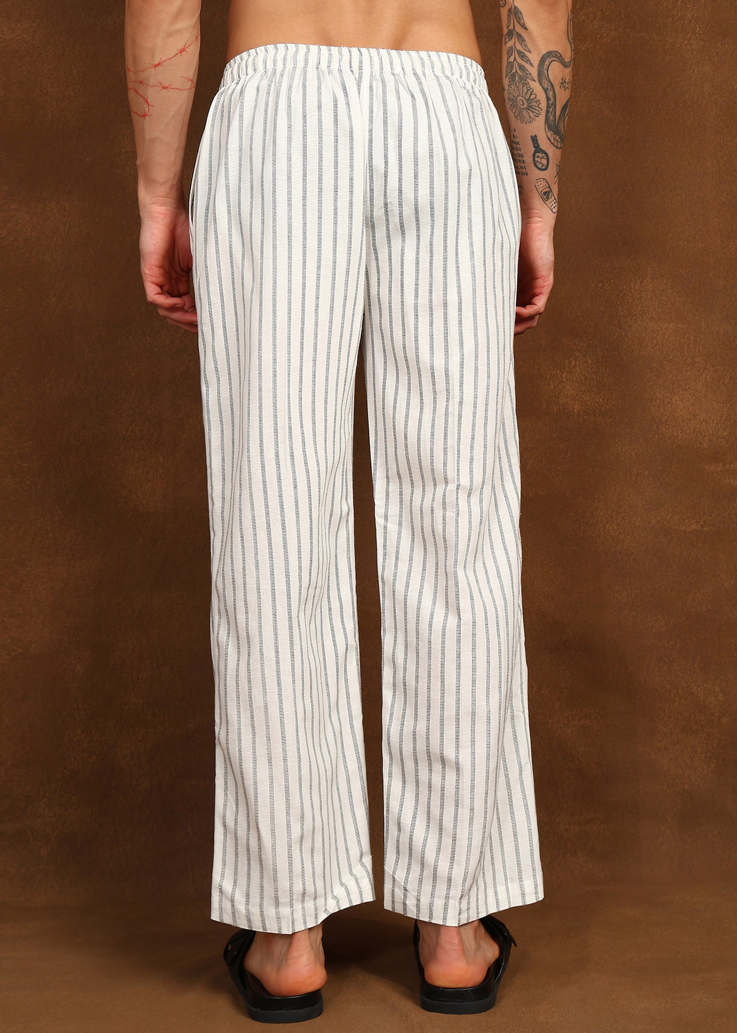Premium White Line Cotton Trouser