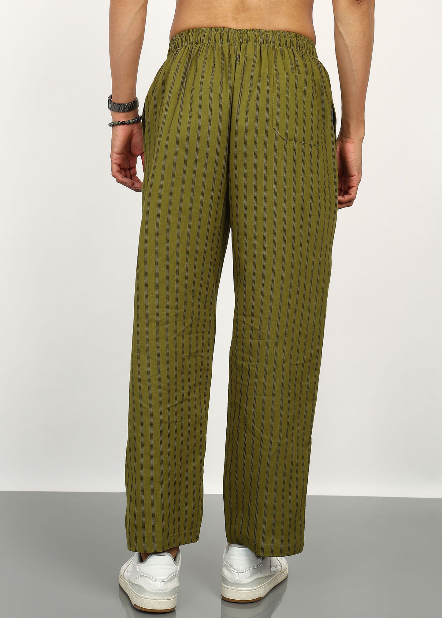 Olive Line Straight Fit Trouser