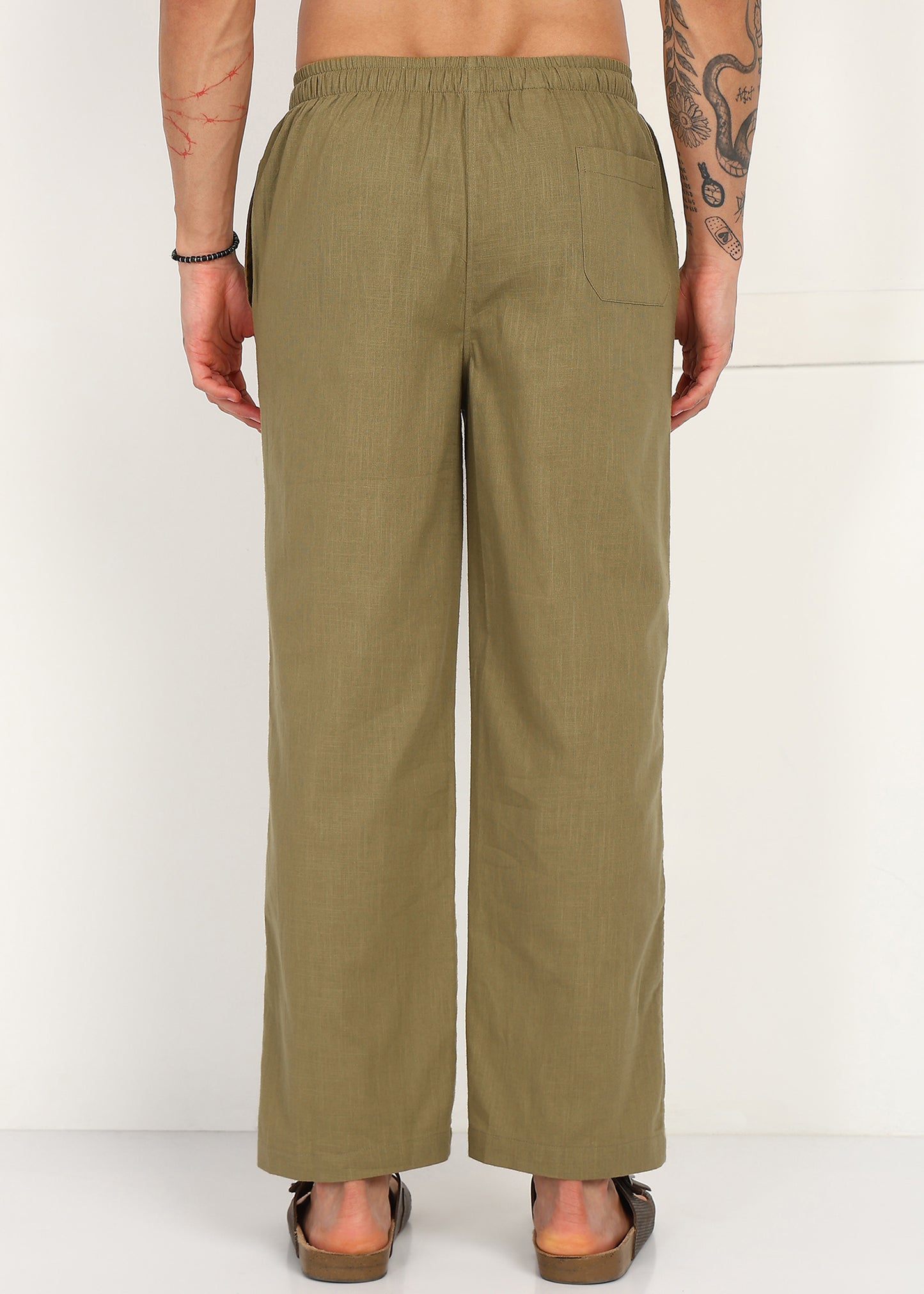 Modern Fit Khaki Cotton Trouser