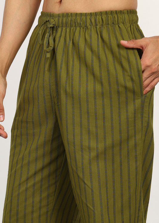 Olive Line Straight Fit Trouser